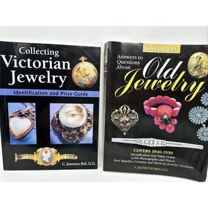 Lot of 2 Vintage & Victorian Jewelry Reference Books Identification Price Guides